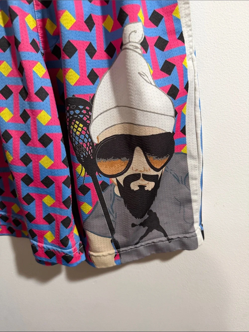 Kids Multicolor Graphic Lacrosse Print Shorts - Bright Pink Pattern